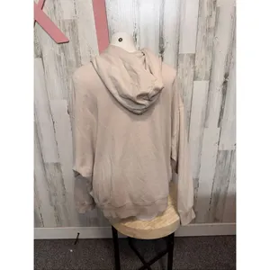 PINK Victoria’s Secret Beige Oversized Fleece Hoodie Women’s XL thumbnail 2