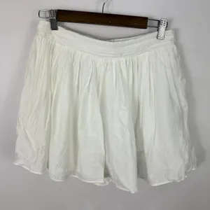 Pookie & Sebastian Skort Womens Large White Elastic Waist Flowy Mini Boho Beachy thumbnail 1