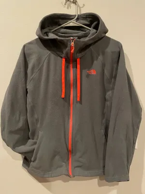 The North Face Women’s Full Zip Gray Hooded Fleece Jacket Size Large thumbnail 1