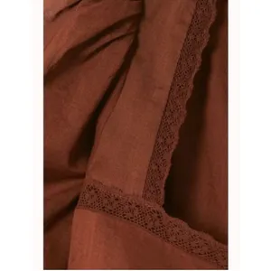 Reformation Bekkah Crocheted Lace Trim Organic Cotton Midi Dress in Cinnamon XS thumbnail 12