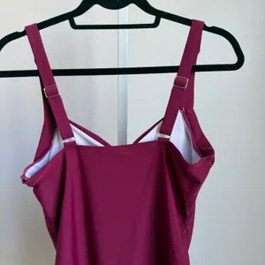 Tempt Me Ruched Beachy Tummy‎ Control One Piece Swimsuit Medium Burgundy thumbnail 6