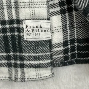 Frank‎ & Eileen Womens Flannel Shirt Black White Plaid Cotton Top Small thumbnail 5