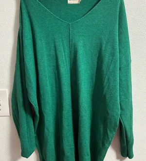 Dreamers Emerald Green V-Neck Sweater oversized L thumbnail 1