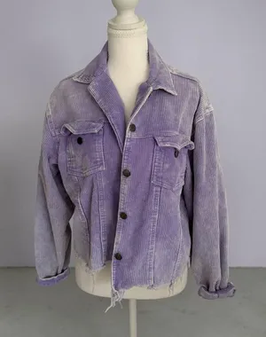 POL Purple Corduroy Button Jacket Size Medium thumbnail 1