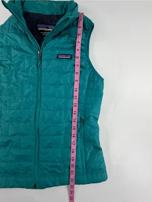 Patagonia Quilted Insulated Full Zip Puffer‎ Vest Teal Blue Gorpcore Womens M thumbnail 6