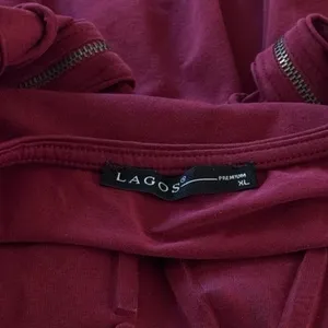 Lagos‎ Wine Red "Live Free" Three Dimensional Tee Artsy Grunge Novelty Rocker XL thumbnail 6