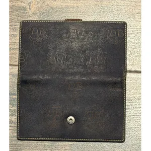 Dooney & Bourke Monogram Jacquard Leather Trim Bifold Long Wallet Brown Vintage thumbnail 9