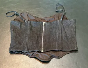 White Fox Boutique Black Sleeveless Bustier 100% Cotton Camisole size S NWOT thumbnail 3