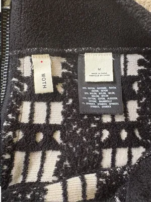 EUC Anthropologie MOTH Jacquard Knit Granite Skater Skirt Black Cream Medium thumbnail 8