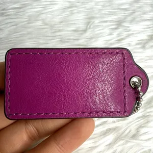 2" COACH Purple Fob Bag Charm Hang tag Hangtag thumbnail 2