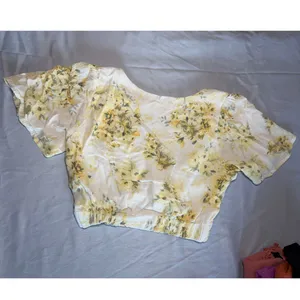 Abercrombie Floral Cross Tie Front Micro Crop Top Size S thumbnail 3