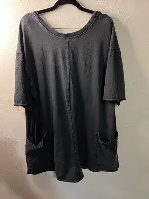FP Movement Hot Shot Tee Romper Mineral Wash Black Oversized Boho Beach thumbnail 2