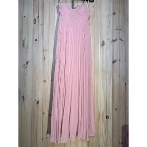 NWT Lulus Admirable Elegance Light Pink Pleated Bustier Maxi Dress Bridesmaid S thumbnail 2