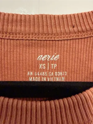 Aerie cropped Ribbed Tank Top‎ in Rust thumbnail 2