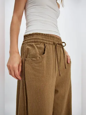 NWT Free People Something Good Pull-On Barrel Pants - leaf green army brown - XL thumbnail 4