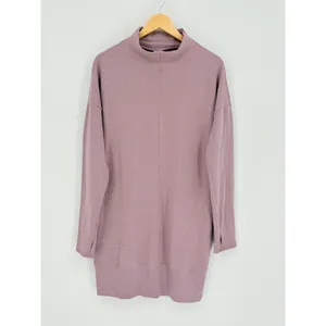 90 Degree by Reflex Tunic Sweatshirt‎ Womens Medium Rose Mock Neck Thumbhole thumbnail 2