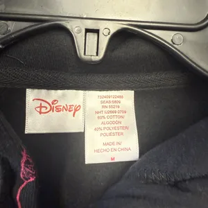 Disney Women's Size Medium Black and Pink mickey logo‎ Hoodie full zip thumbnail 5