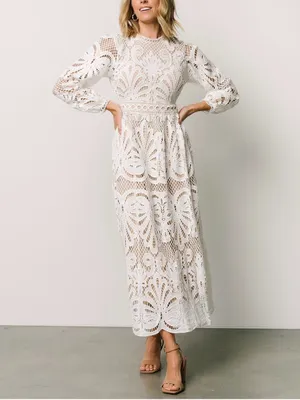 NWT Baltic Born Eldora Lace Midi Dress M Off White Long Sleeve Bridal Wedding thumbnail 8