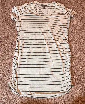 A Pea in the Pod Maternity Dress‎ Striped T-Shirt Short Sleeve Casual M thumbnail 1