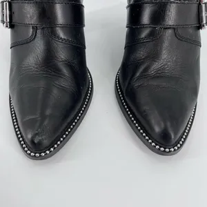 Steve Madden studded double‎ side zippers Ankle Booties Leather buckles size 7.5 thumbnail 3