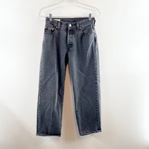 Levi's Premium Ribcage High Waisted Denim Straight Ankle Jeans Black 25 / 0 thumbnail 2