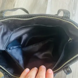 Coach Signature Stitch C Black Patent Leather Tote Bag, F19198 thumbnail 7