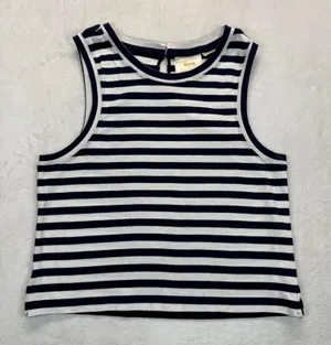 Maeve Anthropologie Striped Tank Top Sleeveless Casual Cotton Top Size Medium thumbnail 1