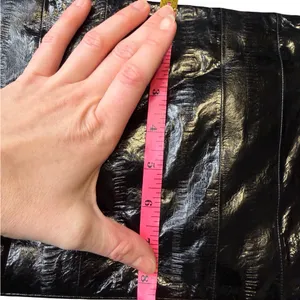 🖤 Vintage Genuine Eel Skin‎ Leather Crossbody Shoulder Bag Black 🖤 thumbnail 7