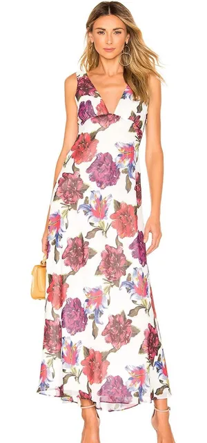 Descanso Maxi Dress in Lilac Floral thumbnail 1