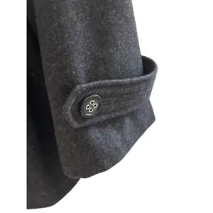 Apt. 9 Womens Pea Coat XL Charcoal Grey Wool Blend Belted Back Dark Academia thumbnail 3