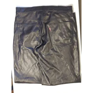 RTR Levi's Black Faux Leather Baggy Straight Pants Size 27 4 Solid black thumbnail 13