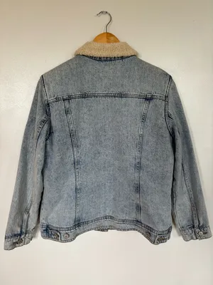 Old Navy Denim Jacket with Cream Sherpa Collar thumbnail 5