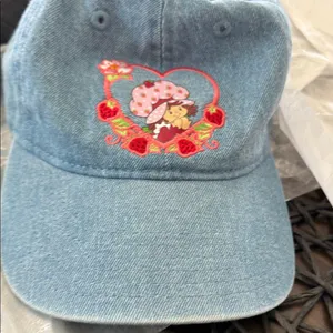 Blue Denim Cap with Heart Embroidery thumbnail 4