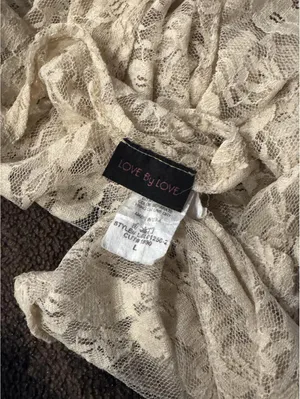 Women's ivory lace blouse, Love by Love brand, size L thumbnail 8