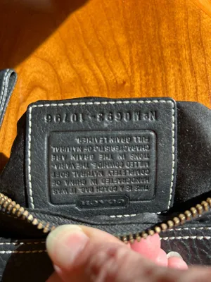 Coach Vintage Black Pebbled Leather & Signature Monogram Canvas Stripe Swingpack Crossbody Bag M0693-10796 thumbnail 12