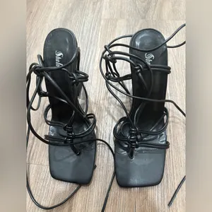 Sheln Black‎ Strappy Heels Black Size 8 thumbnail 3