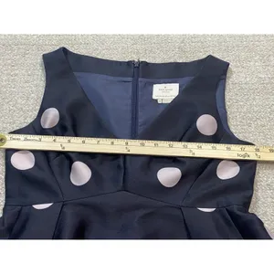 $448 KATE SPADE SPOTLIGHT V NECK BLACK & PINK POLKA DOT DRESS SIZE 8 A-Line thumbnail 9