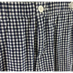 John Galt California Blue White Checkered Elastic Waist Cotton Cropped‎ Pants S thumbnail 3