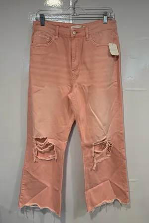 NWT‎ Altar’d State Pink Peach Distressed Straight-Leg Jeans thumbnail 1