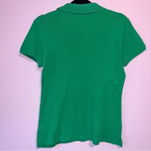 Lauren Ralph Lauren Green Polo Shirt Crest Logo Cotton M Preppy Academia School thumbnail 5