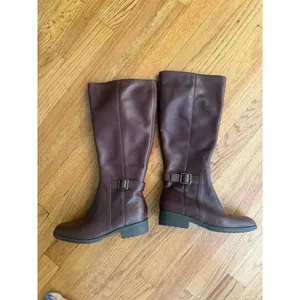 Cole Haan Womens Leather Knee Zip Up Waterproof Boots Brown Size 5 B‎ thumbnail 2