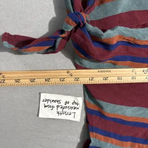 Madewell Striped Tie Front Top Size Medium Rosalinda Beachy Retro Summer Blouse thumbnail 9