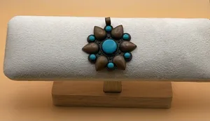 Vintage Bell Trading Post‎ Copper Turquoise Pendant Blue thumbnail 1