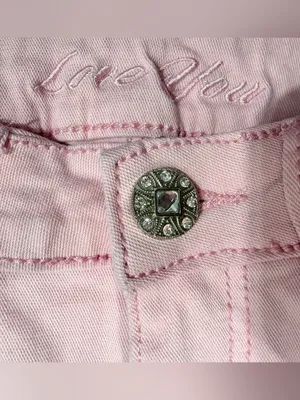 High-Rise Pink Wide-Leg Jeans for Women thumbnail 5