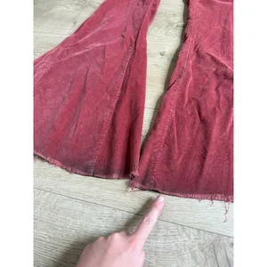 Free People Just Float On Corduroy Flare Jean fray hem wide leg Russet Acorn 26 thumbnail 6