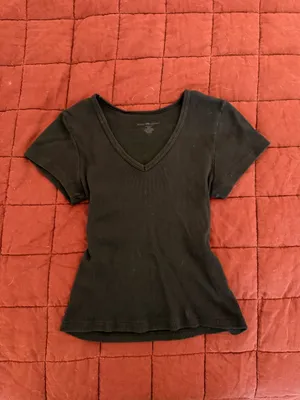 Brandy Melville Black V-Neck tee thumbnail 2