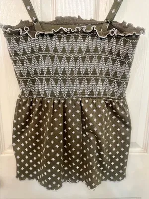 No Boundaries Smocked Tribal Print Cami Top Brown Size M thumbnail 5