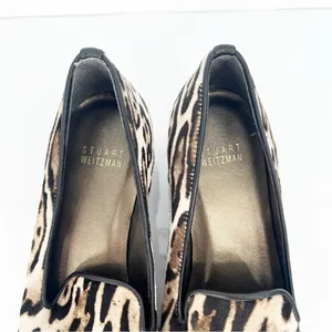 Stuart Weitzman Pony Hair Animal Print‎ Slip On Loafers Women's 5.5 Quiet Luxury thumbnail 8