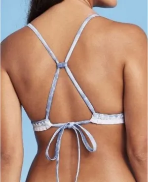 Xhilaration Light Blue Crochet Trim Tie-Dye Bikini Set thumbnail 5