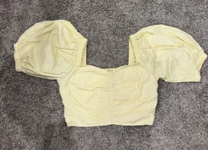 Abercrombie Yellow Crop Top thumbnail 1